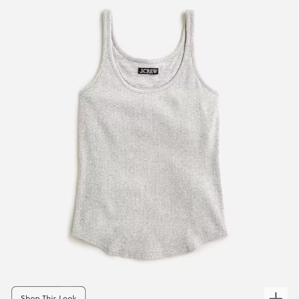 J Crew Vintage rib shelf-bra tank top, grey, XS